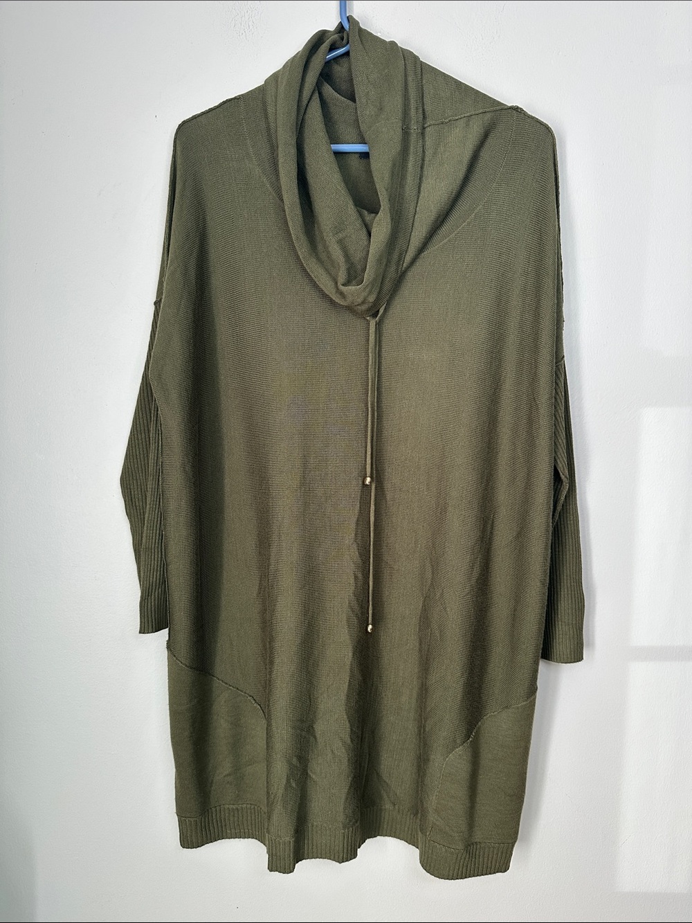 Cupio Olive Cowl Neck Sweater Dress size M